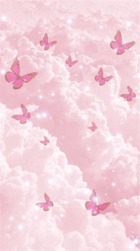 Cute Pink Background Cute Pink Background Pink Wallpaper Girly Butterfly Wallpaper Iphone