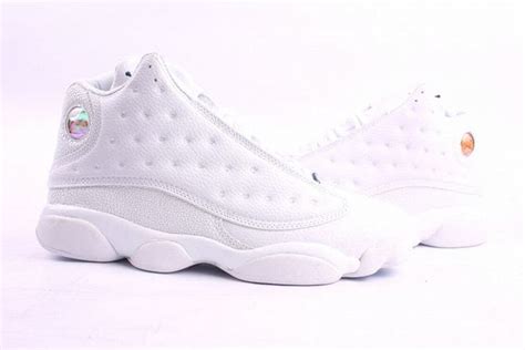 Picture Of Retro All White Nike Jordan Air 13 Shoes