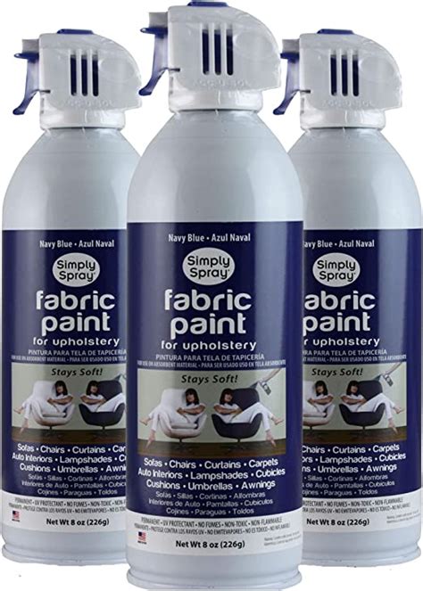 Simply Spray Upholstery Fabric Spray Paint 8 Oz Can 3 Pack Navy Blue