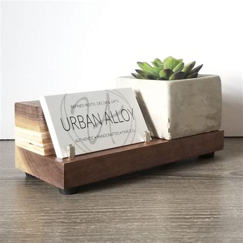The showcase (moo size) business card organizer. Walnut Wood Business Card Holder Desk Pen Holder Desk ...