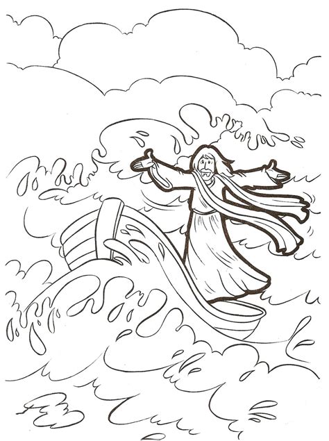 Jesus Calms The Storm Coloring Page Printable Coloring Pages