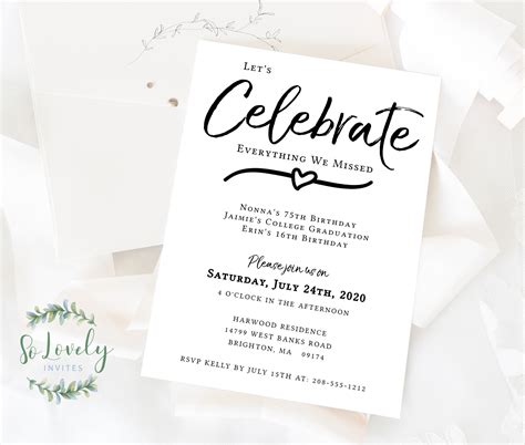 Lets Celebrate Everything We Missed Party Invite Edit Etsy
