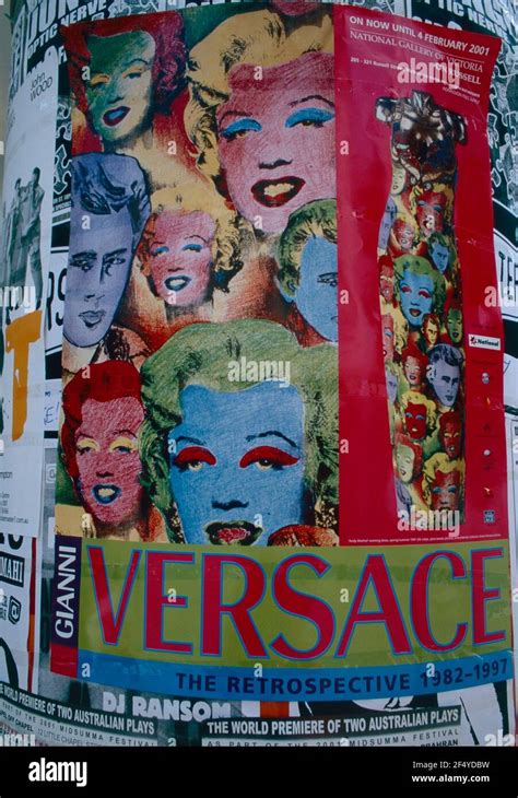 Poster Of Gianni Versace Retrospective Exhibition Melbourne 2001 Stock