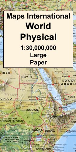 World Maps International Physical Wall Map Large Paper