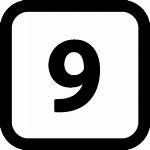 Number Icon Numbers Nine Square Rounded Corners