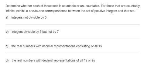 Solved Determine Whether Each Of These Sets Is Countable
