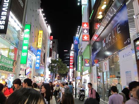Myeongdong Shopping District at night, Seoul, South Korea | Myeongdong shopping, Shopping places ...
