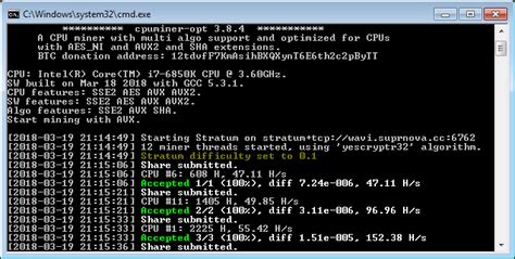 Basically, you enter a pool with hundreds of other miners, all working to solve one block. CPU Mining With cpuminer-opt 3.8.4 the Yescryptr32 Algo ...