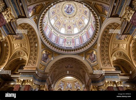 Interior Of The Cupola Dome Of St Stephens Basilica Budapest
