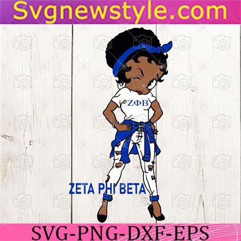 Zeta Phi Beta Sorority Betty Boop Girl Svg Png Eps Dxf Cricut File