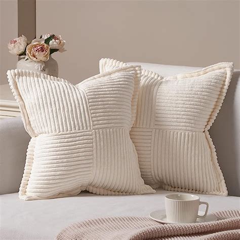 Topfinel Cream Throw Pillows Covers 18 X 18（45 X 45 Cm） Set Of 2