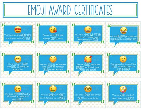 Emoji Award Certificates Emoji Themed Awards Emoji Award Etsy Candy