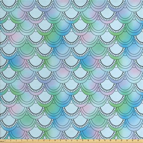 Fish Scale Fabric By The Yard Japanese Squama Pattern With Smooth