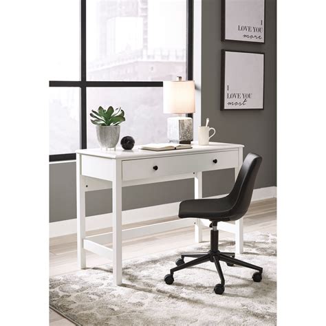 Signature Design By Ashley Othello White Finish Home Office Small Desk With Drawer Royal