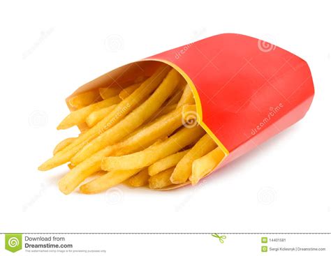 French Fries In A Red Carton Box Isolated Stock Image - Image of food, isolated: 14401581