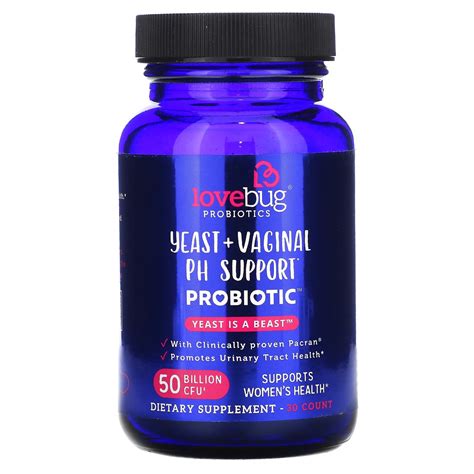lovebug probiotics yeast vaginal ph support probiotic advanced strength 50 billion cfu 30