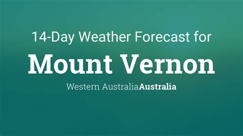 Mount Vernon Western Australia Australia 14 Day Weather Forecast