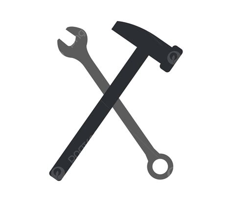 Hammer And Wrench Icon Maintenance Tool Illustration Vector