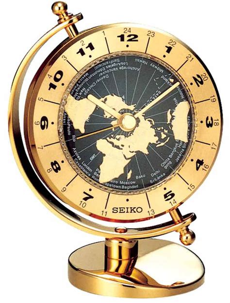 Seiko QHG106GLH World Time Clock - The Clock Depot