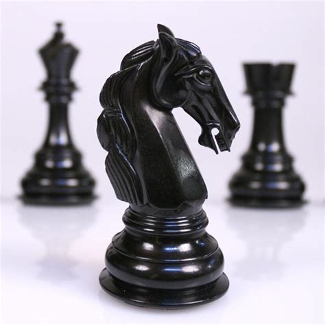 4 58 Columbian Knight Ebony Wood Chess Pieces Chess House