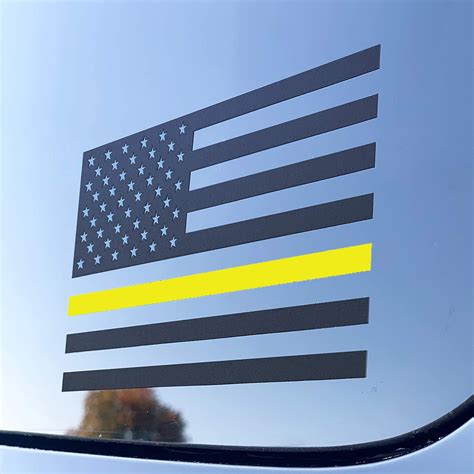 Thin Gold Line Flag Decal Sticker Blue Life Apparel