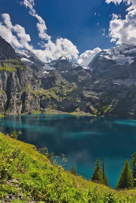 Beautiful View Of Oeschinensee Oeschinen Lake By Kandersteg