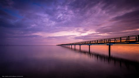 Scaricare Gli Sfondi Tramonto Mare Ponte Paesaggio Sfondi Gratis Per La Risoluzione Del