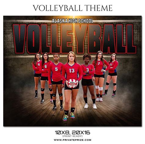 Volleyball Themed Sports Photoshop Template Volleyball Sports
