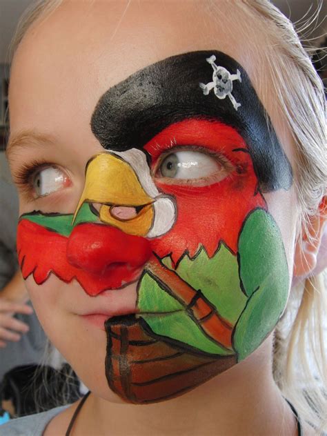 Face Painting Cpt Pirate Parrot Face Painting Designs Body Painting