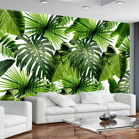 Rainforest Leaves Wallpaper Green Leaves Wall Mural Jass London