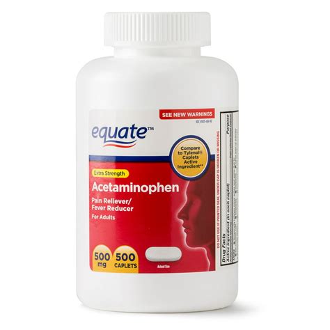 Equate Extra Strength Acetaminophen Caplets 500 Mg 500 Ct Walmart