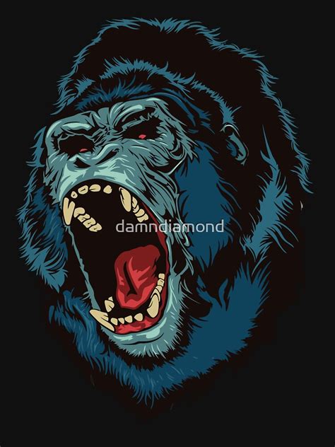 Awesome Gorilla Scream T Shirt For Sale By Damndiamond Redbubble