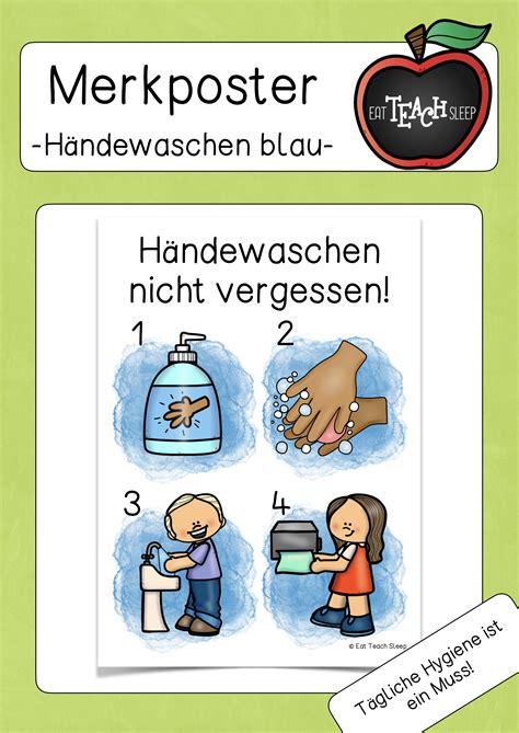 Händewaschen Nicht Vergessen Blau Unterrichtsmaterial In Den Fächern Fachübergreifendes And Kita