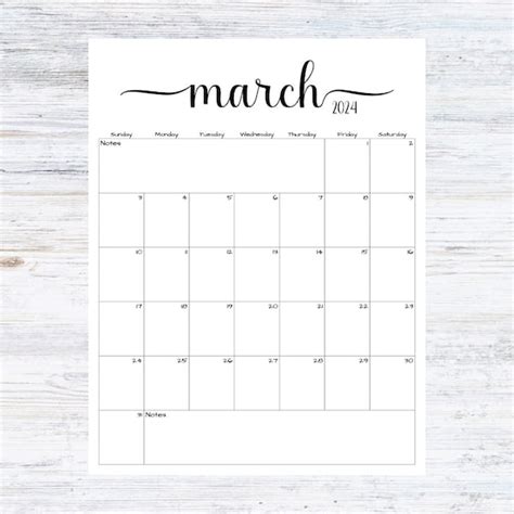 March 2024 Calendar Etsy