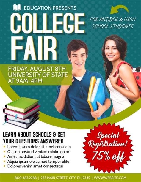 College Fair Flyer Education Education Poster School Fair