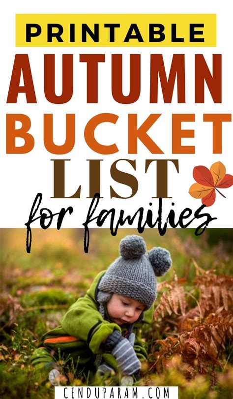 Fall Bucket List For Families Printable Cenzerely Yours