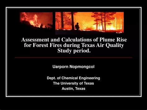 Ppt Assessment And Calculations Of Plume Rise For Forest Fires During