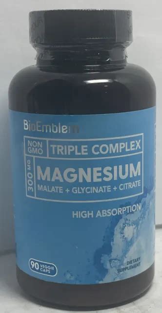 BIOEMBLEM TRIPLE MAGNESIUM Complex Glycinate Malate Citrate 300 MG 90