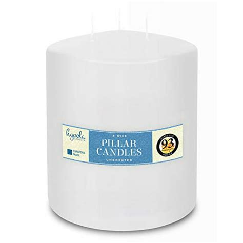 Hyoola 475 X 6 Inch 3 Wick Unscented Dripless Pillar Candles White