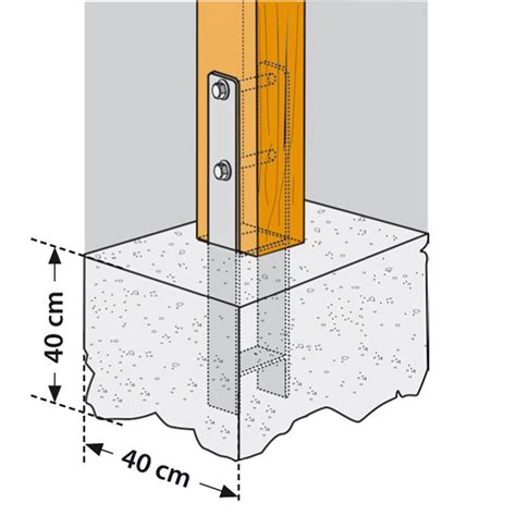 Das größte angebot an carports und service. Support en H à sceller pour carport 9x9 cm - Gamm Vert