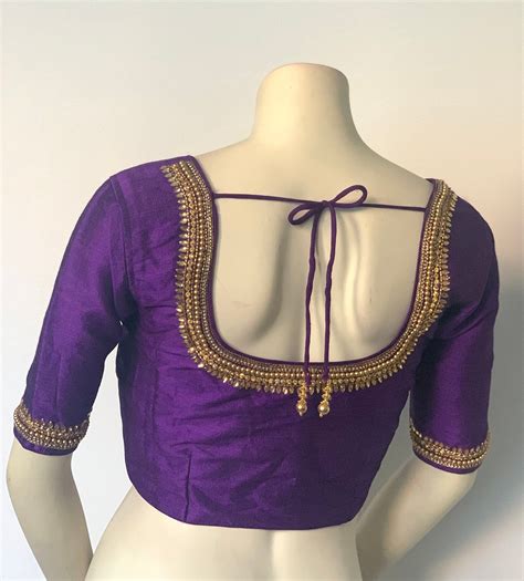 readymade saree blouse with kundan stone work ready to wear women s sari top size 36” adju