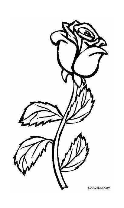 Coloring Roses Rose Pages Cross Flower Drawing