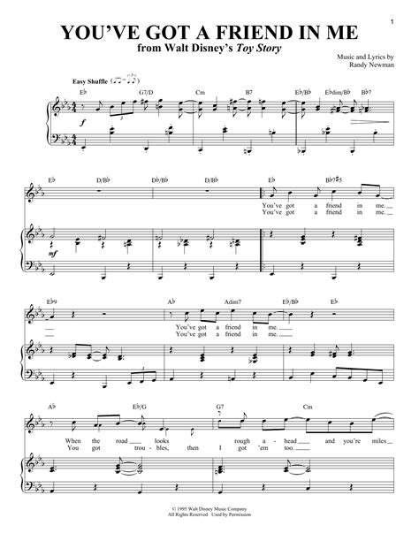 You Ve Got A Friend In Me From Toy Story Sheet Music Randy Newman Piano Vocal