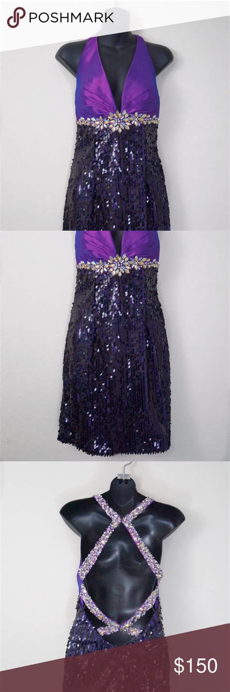 Purple Sequin Short Prom Dress Size 6 Short Prom Dress Short Prom