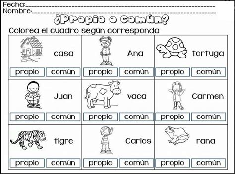 Ejemplos De Nombres Propios Y Nombres Comunes Educaci N Para Ni Os