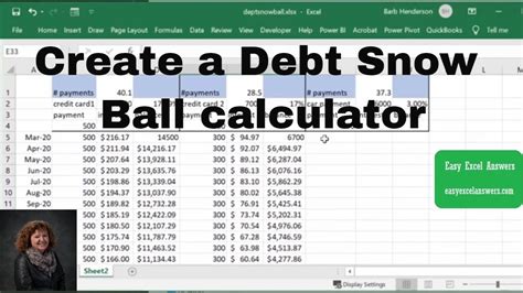 How To Create A Debt Snow Ball Calculator In Excel Youtube