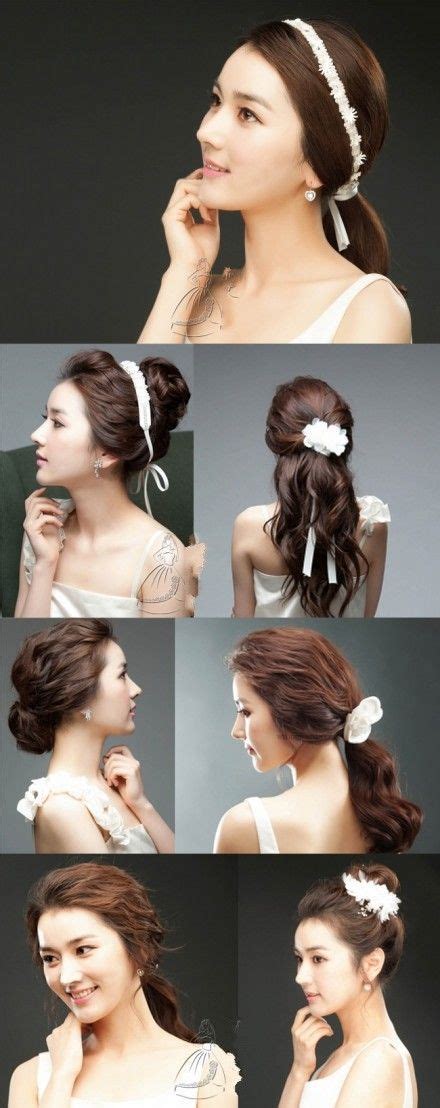 Stylish low bun for simple wedding hairstyles/pinterest. Story of A Wedding Hair of Korean Brides - Byby Beauty Story