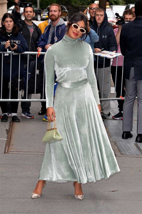 Priyanka Chopra In A Green Dress Leaves The View In New York 10082019