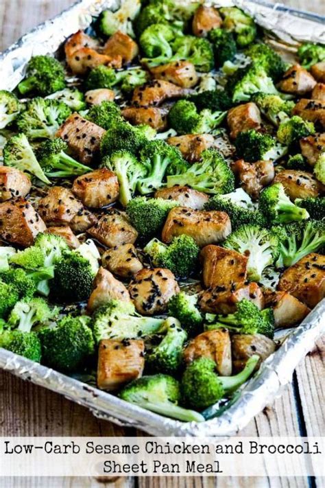 Push broccoli mixture to one side of sheet and arrange salmon on other half. Low-Carb Sesame Chicken and Broccoli Sheet Pan Meal ...