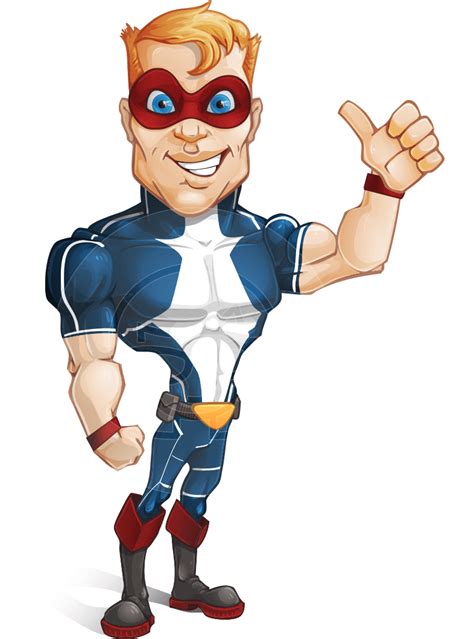Superhero With Mask Cartoon Vector Character Graphicmama